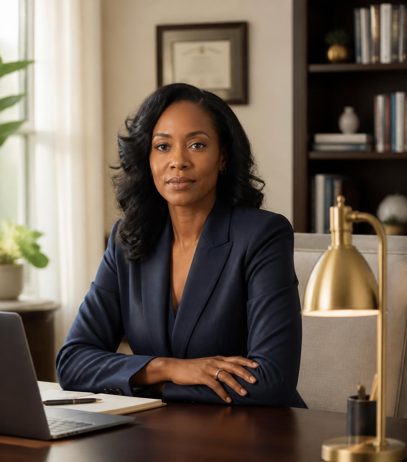 A Holmes Training Academy trained counselor in her professional office